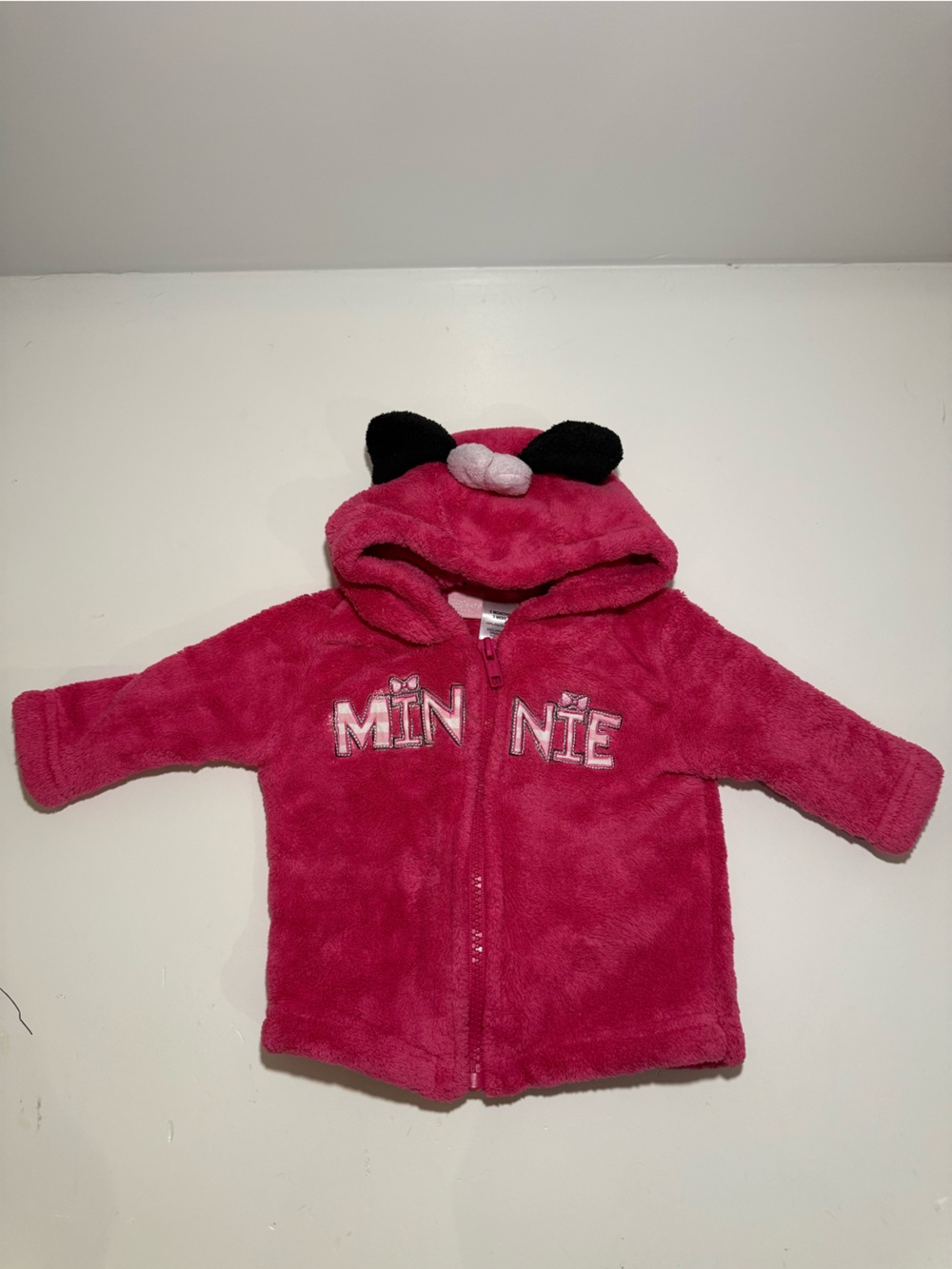 Disney Baby Minnie Mouse Hot Pink Hoodie Sweater 3M